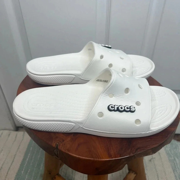 Crocs Classic Slide Sandals Unisex White Men's 10 / Women's 12 - Picture 5 of 12